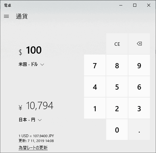 為替レートの換算例