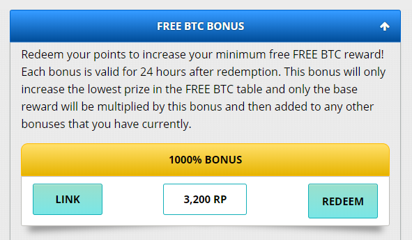 FREE BTC BONUSへの引き換え