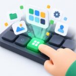 キーボード左下のWindowsキーを押すとメニューが開くイラスト