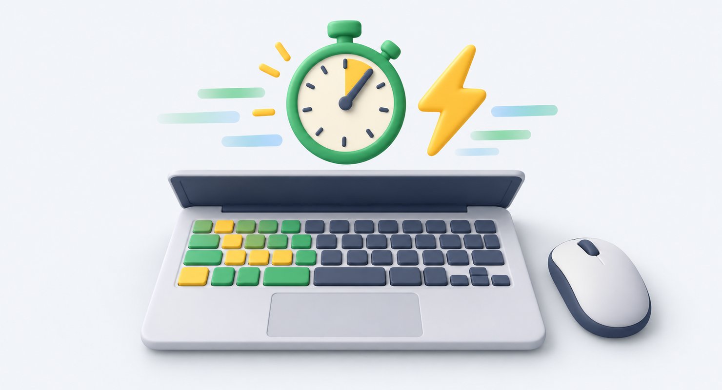 「Windowsの基本的なショートカットキーで作業を1秒効率化」のイメージイラスト